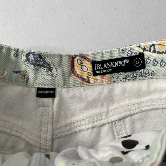BLANKNYC Denim Shorts Womens 27 The Barrow Paisley Cut Off High Rise Frayed‎ Hem - Picture 3 of 6